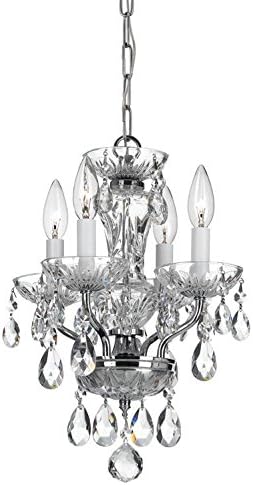 Crystorama Traditional Crystal 4 Light Strass Crystal Polished Chrome Mini Chandelier