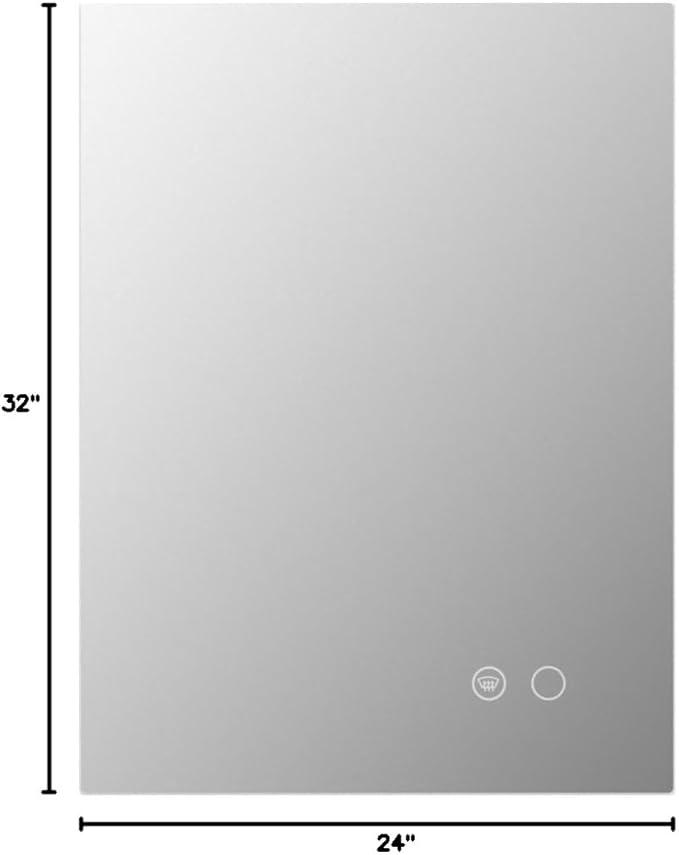 Keonjinn 24 x 32 Inch LED Backlit Mirror, Lighted Bathroom Vanity Mirror 3 Colors Warm/Natural/White, Lights High Lumen, Anti-Fog & Dimmer Wall Mounted LED Makeup Mirror with Lights