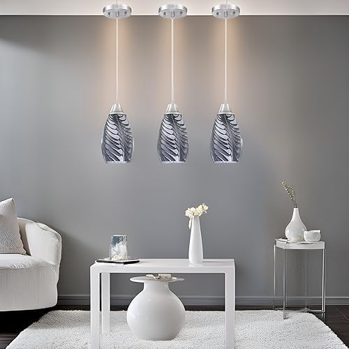 1-Pack Mini Glass Pendant Light 4.72" with Handblown Black Gray Marble Art Glass Hanging Light Oval Ceiling Hanging Light Fixture for Dining Room Kitchen Island Cafe Foyer Hallway