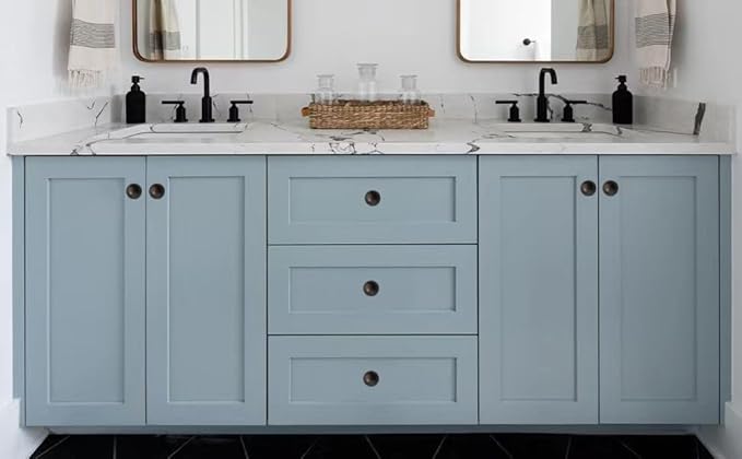 khtmeware 2 Pack 1-1/4 Inch Soild Oil Rubbed Bronze Cabinet Knobs Bi-Fold Door Knobs Large Heavy Duty Ball Kitchen Cabinet Hardware Drawer Knobs Pulls for Drawers.