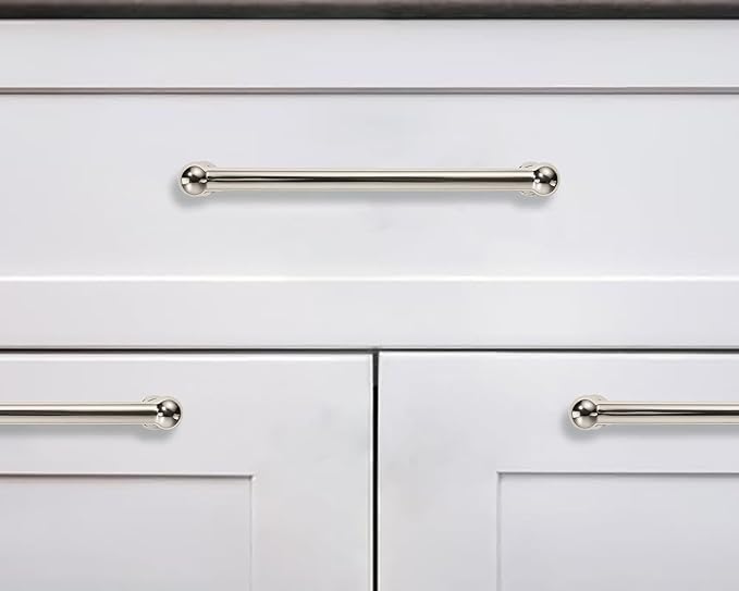 khtumeware 1 Pack Appliance Handle Pull 18 Inch Hole Center Polished Nickel Cabinet Pulls Heavy Duty Solid Cabinet Handles for cabinets Dressers Kitchens Handles Bathroom cabinets