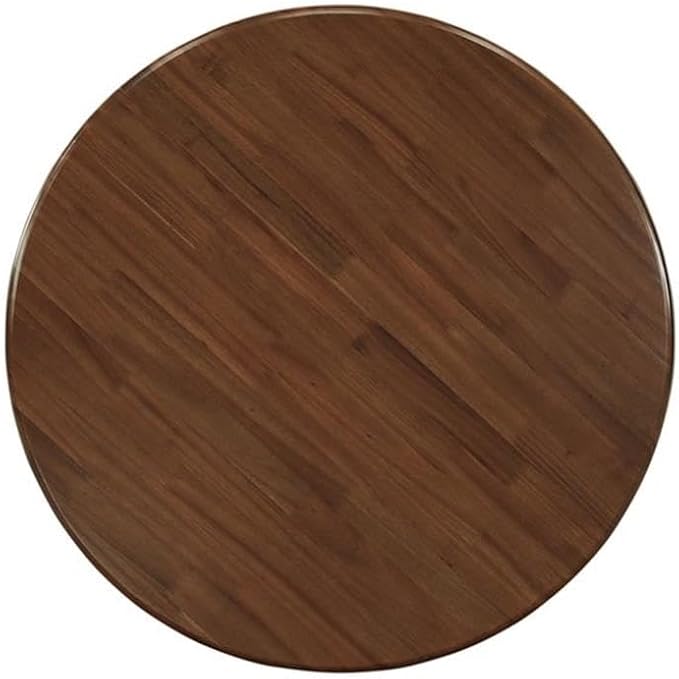 BOWERY HILL Traditional Antique Round Rubber Wood Dining Table in Walnut