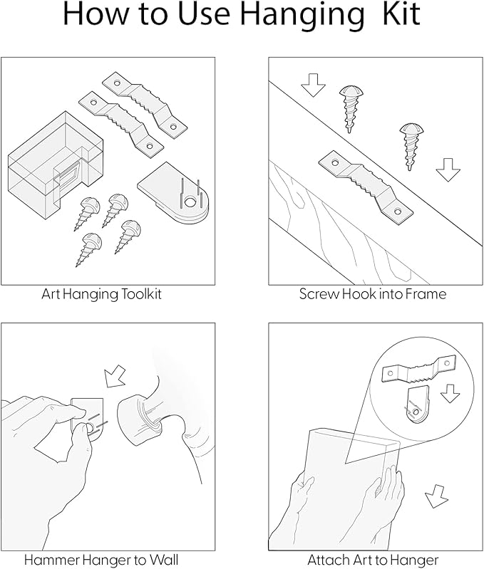 SIGNWIN Framed Canvas Print Wall Art Set Geometric Mid-Century Sketches Graffiti & Street Art Abstract Illustrations Modern Art Decorative Nordic for Living Room, Bedroom, Office - 16"x24"x3 Black