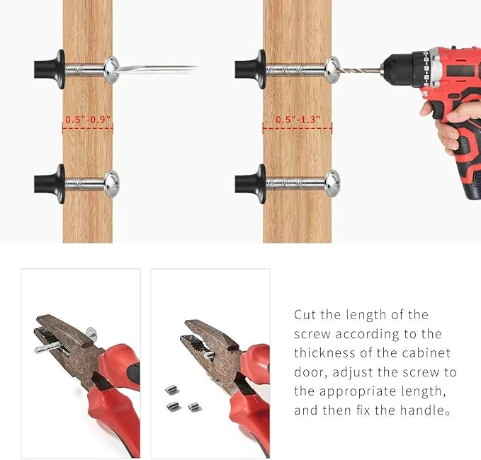 2 Pack 1-1/4 inch Kitchen Cabinet Knobs - Matte Black Zinc Round Knobs and Drawer Pulls for Cabinets and Dressers