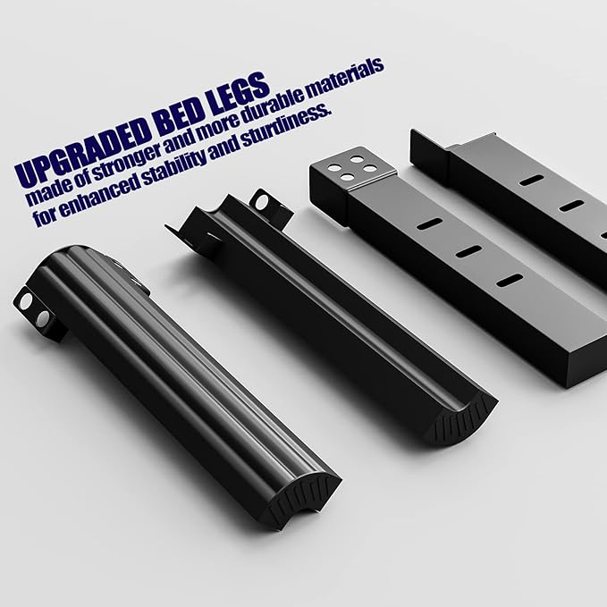 Hunlostten 14in Heavy Duty Twin Bed Frame No Box Spring Needed, Metal Platform Bed Frame Twin with Round Corners, Easy Assembly, Noise Free, Black