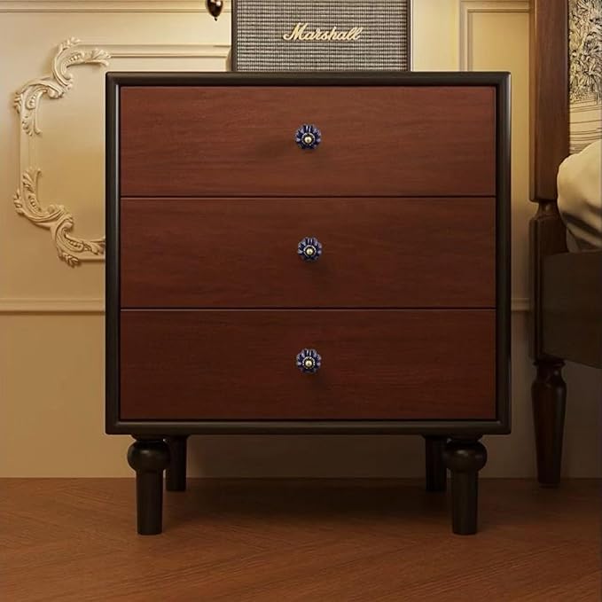 Navy Blue Vintage Ceramic Cabinet Knobs, Dresser Knobs with Mounting Screws 4pcs