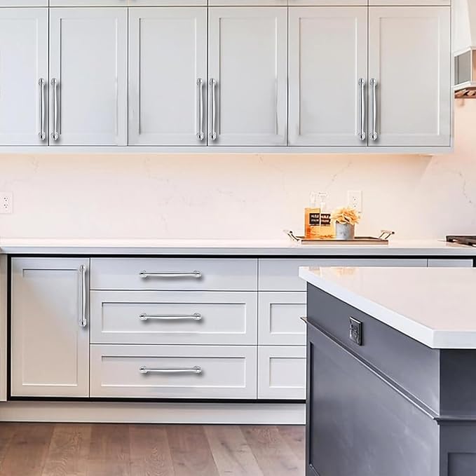 2 Pack 6-1/4 Inch(160mm) Center to Center Vibrant Polished Chrome Cabinet Pulls Handles for Cabinets Cupboard Solid Heavy Duty Drawer Handles Dressers Kitchens bedrooms