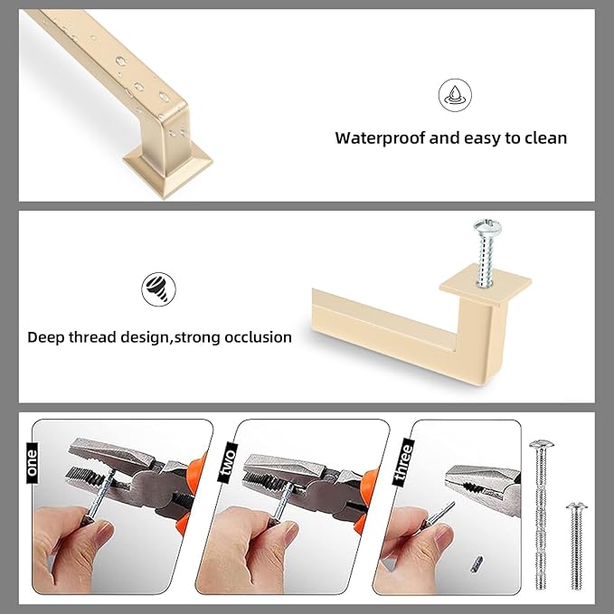 6 Pack 7 Inch Cabinet Pulls Brushed Brass Kitchen Cabinet Handles Zinc Alloy Drawer Pulls Solid Cabinet Hardware