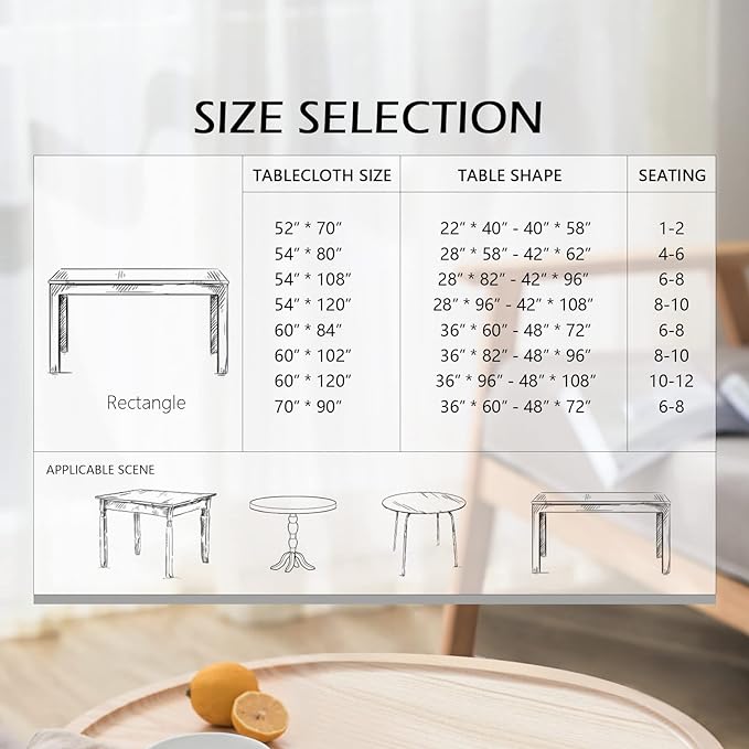 MYSKY HOME Floral Print Rectangle Tablecloth Waterproof Rectangular Table Cloth Linen Farmhouse Tablecloth for Kitchen Dining Spring Leaves Tablecloth for 6 Feet Table,60 x 102 Inches, Blue