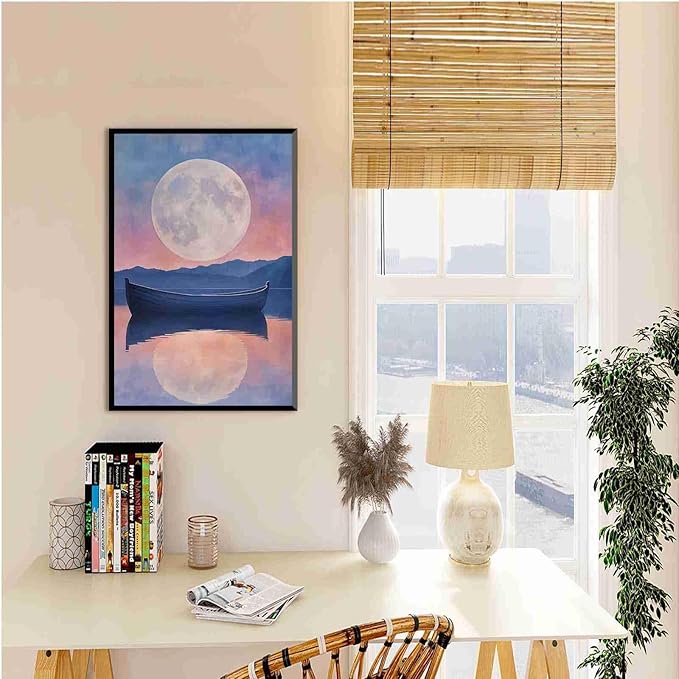 Framed Canvas Prints Afterglow Digital Print Music Poster Aesthetic Bedroom Print Watercolour Art Girly Wall Art Wall Hanging 8x12in-Black-Metal-Framed