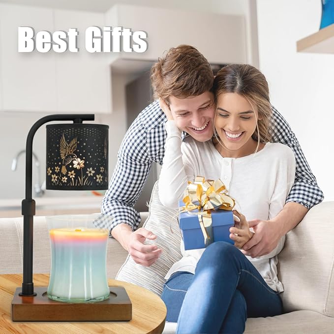 Candle Warmer Lamp Timer Christmas Gifts for Women Mom - House Warming Gifts New Home Decor, Modern Farmhouse Decor, Hummingbirds Candle Warmer for All Jar Candles with 2 Bulb
