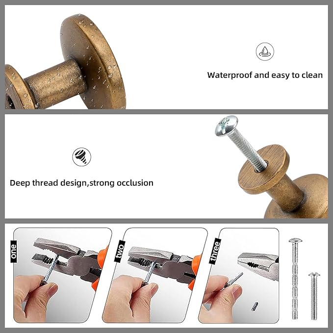 30 Pack Cabinet Knobs Antique Brass Kitchen Cabinet Knobs Zinc Alloy Drawer Pulls Solid Cabinet Hardware