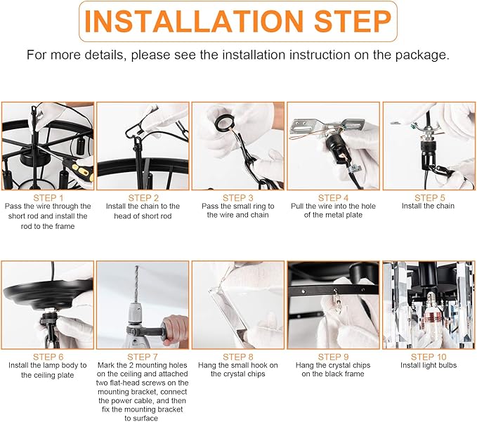 Crystal Chandeliers for Dining Room Lights Fixtures, 9 Lights Black Modern Chandeliers for Bedroom, 3-Tier Round Crystal Lighting Fixtures for Living Room Entryway Kitchen Island D20 Inch