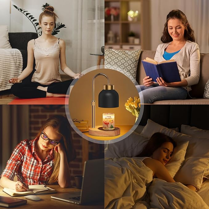Candle Warmer Lamp with Dimmer Adjustable Height,Christmas Gifts and Birthday Gifts for Women,2/4/8H Timer,Vintage Home Decor for Scented Jar