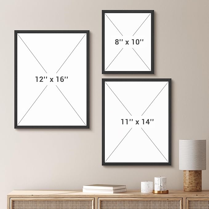 SIGNWIN Framed Set Vintage Wildflower Bouquet Antique Botanical Illustrations Modern Art Decorative Scenic Multicolor Nature Wilderness for Bedroom - 12"x16"x4 Black