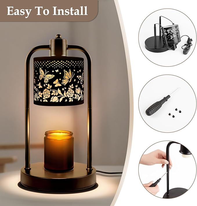 Candle Warmer Lamp Electric with Timer: Wax Melts for Warmer Yankee Candles Large - Dimmable Candle Warmer for Birthday Christmas Gift Bedroom Home Decor