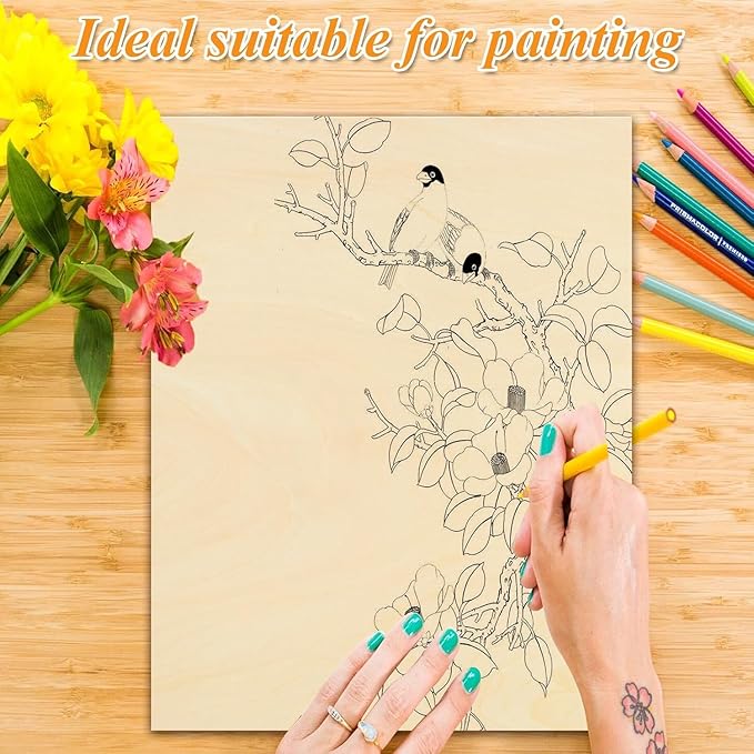 24Pcs 16 x 12 x 1/8 Inch Basswood Sheets, Unfinished Wood Boards, 3mm Basswood for Laser Cutting, Arts and Crafts, Painting, Wood Engraving, Architectural Models, Pyrography