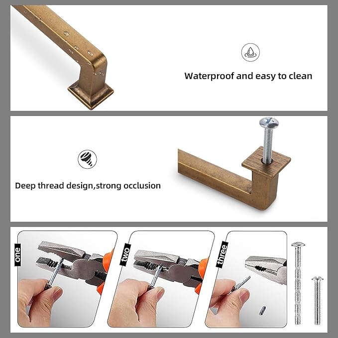 10 Pack 12-3/5 Inch Cabinet Pulls Antique Brass Kitchen Cabinet Handles Zinc Alloy Drawer Pulls Solid Cabinet Hardware