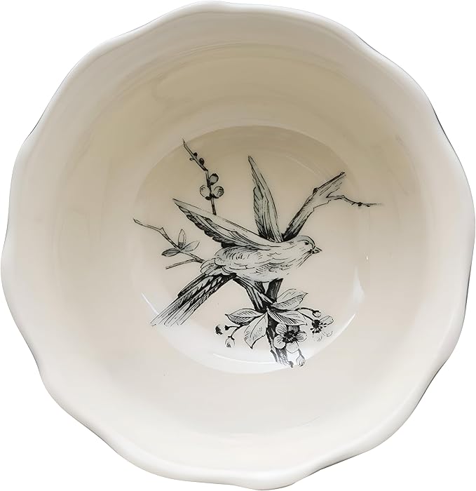 222 Fifth Adelaide 16-Piece Square Floral Dinnerware Set – Service for 4, Grey & White Porcelain Plates & Bowls, for Everyday Dining & Entertainment, Microwave & Dishwasher Safe, Chip Resistant