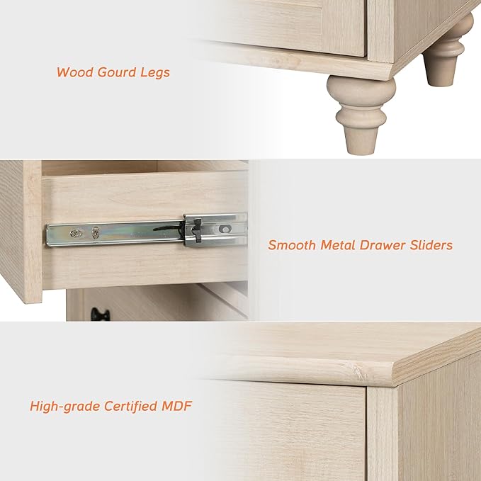 WAMPAT Farmhouse TV Stand for 75 inch TV with 4 Doors and 2 Drawers, Wood Universal TV Stand with Storage Cabinets, Light Oak Entertainment Center TV Console Table for Living Room, Bedroom