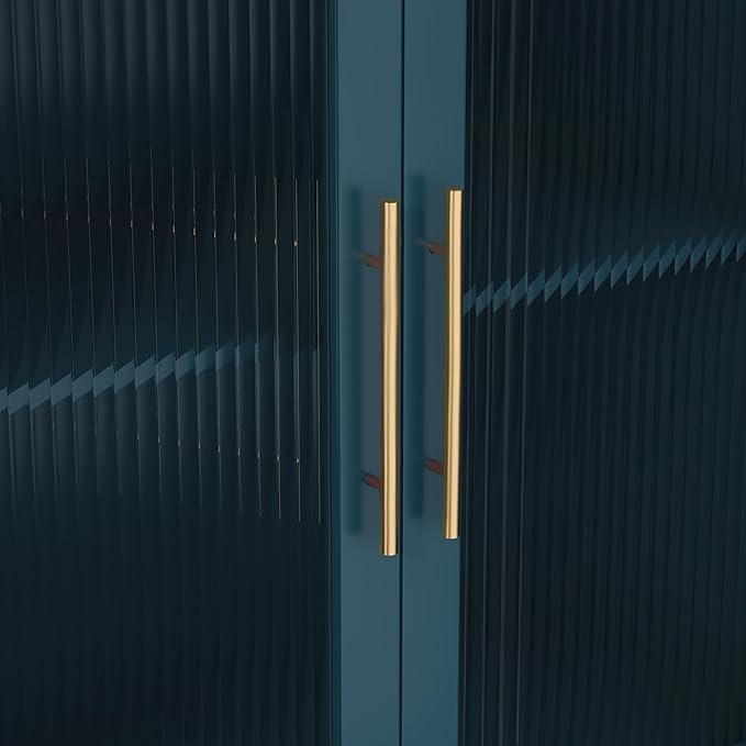 ARTPOWER 48" Coffee Bar Cabinet with Wine Racks and Drawers, Modern Buffet Sideboard with Pull-Out Wine Storage, Liquor Bar Cart for Kitchen, Dining Room, Living Room (Blue)