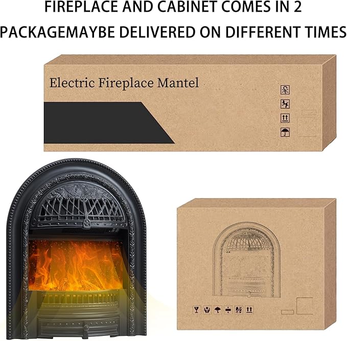 78" Electric Fireplace with Mantel, Electric Fireplace Heater Entertainment Center with Storage,TV Stand with 30'' Fireplace for TVs Up to 90 Inch,Fireplace Insert Heater for Living Room, Bedroom