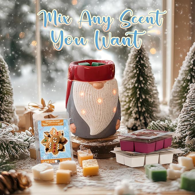 Winter Wax Melts Wax Cubes, SNOWSEN Strong Fragrance Soy Wax Cubes for Wax Warmer, Scented Wax Melts Gift Set, Gingerbread, Cranberry, Hot Chocolate, Christmas Wreath and More, Wax Melts Tarts -8 Pack
