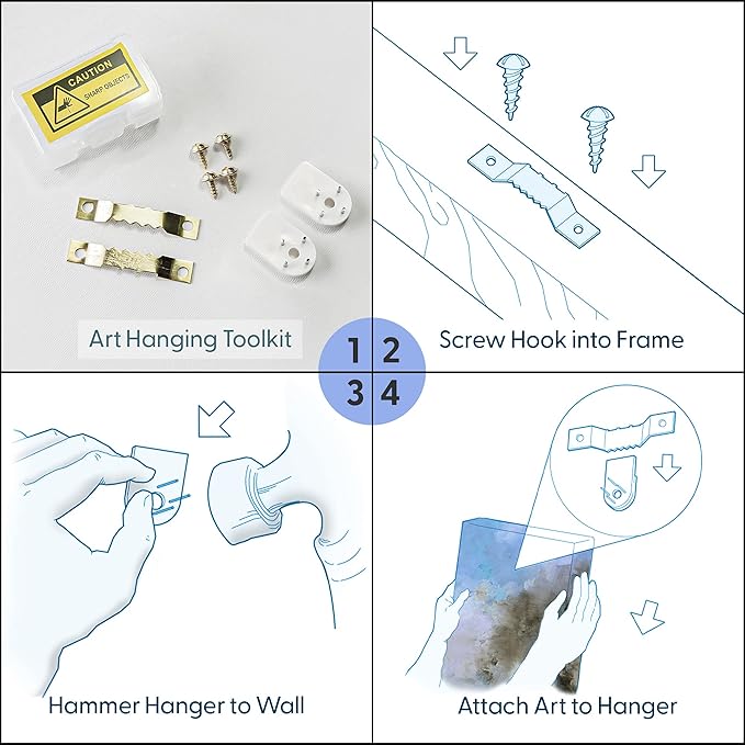 MUDECOR Framed Canvas Print Wall Art Set Grunge Ink Blot Paint Splatter Collage Abstract Shapes Illustrations Modern Art Decorative Bohemian for Living Room, Bedroom, Office - 16"x24"x2 Natural