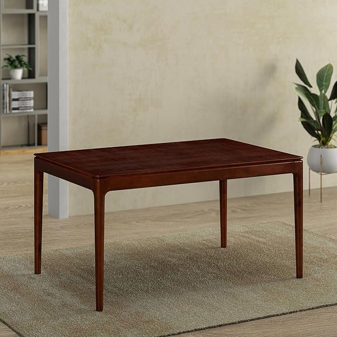 NTC Mingle 55 Inch Modern Design, Rectangular Dinner Table for Dining Room, Living Room Furniture, Effortless Assembly, Dark Walnut