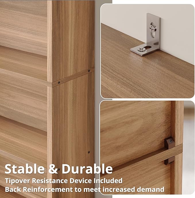 IRONCK Bookshelves and Bookcases Floor Standing 6 Tiers Display Storage Shelves 70 in Tall Bookcase Home Decor Furniture for Home Office, Living Room, Bed Room