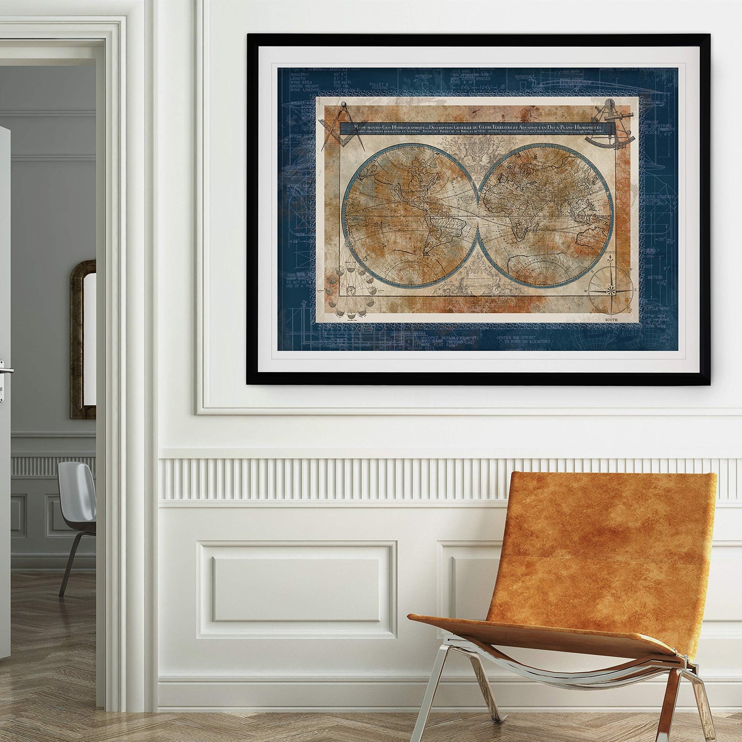 Old World Map & Blueprint Art