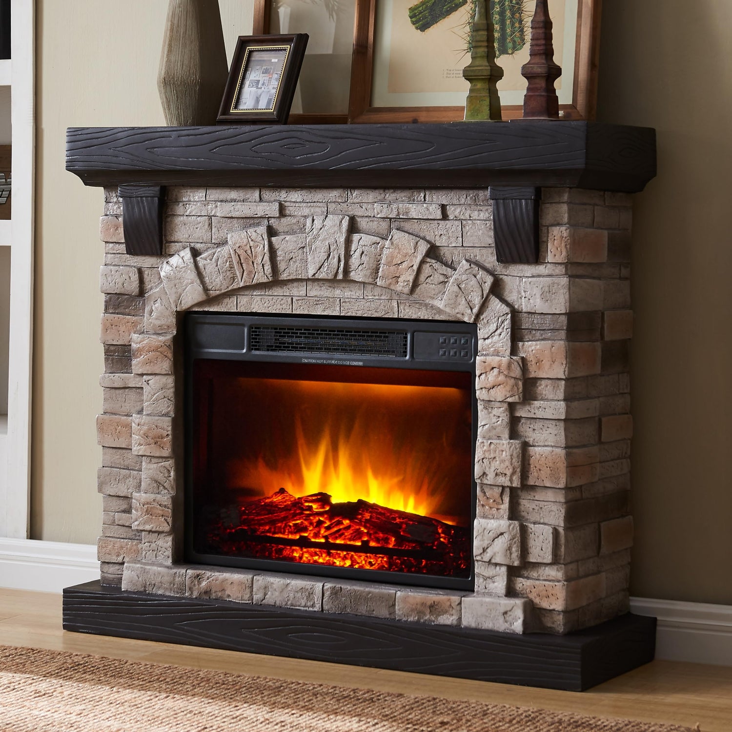 Faux fireplace mantels