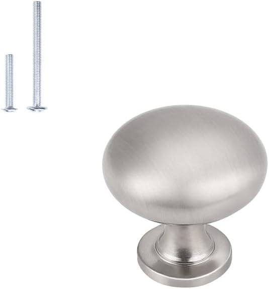 1 Pack Brushed Nickel Cabinet Knobs,Satin Nickel Drawer Knobs Dresser Knobs,Solid Round Kitchen Cabinet Pulls for Dresser Drawers,1-3/16 Inch(29.5mm) Drawer Pulls