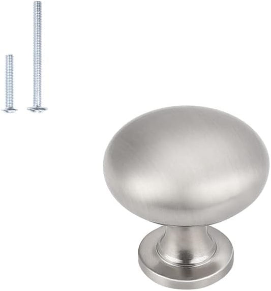 1 Pack Brushed Nickel Cabinet Knobs,Satin Nickel Drawer Knobs Dresser Knobs,Solid Round Kitchen Cabinet Pulls for Dresser Drawers,1-3/16 Inch(29.5mm) Drawer Pulls