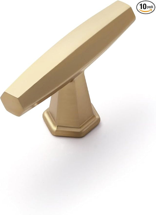 10 Pack Champagne Bronze Cabinet Knobs Brushed Brass Drawer Pulls Dresser Handles Hardware Bathroom Zinc Alloy