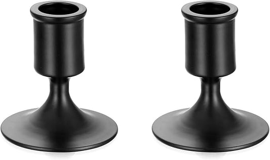 Sziqiqi Candlestick Candle Holders Black - Decorative Candle Holders for Candlesticks Taper Candles for Dinning Coffee Table Fireplace Mantel Home Decorations 2 Pieces
