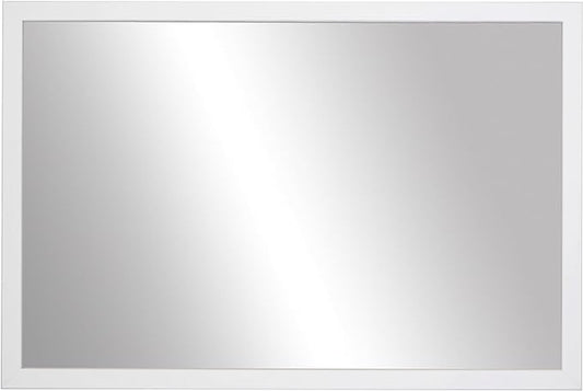 Frame My Mirror White Bathroom Mirror for Wall, 22" x 30" Pure White Bathroom Vanity Mirror, Made in USA, Hangs Horizontally or Vertically, Ellis Design