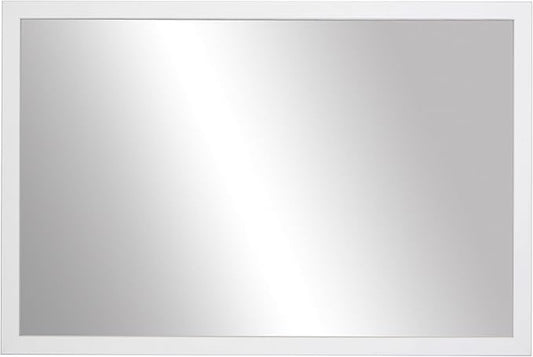 Frame My Mirror White Bathroom Mirror for Wall, 30" x 54" Pure White Bathroom Vanity Mirror, Made in USA, Hangs Horizontally or Vertically, Ellis Design