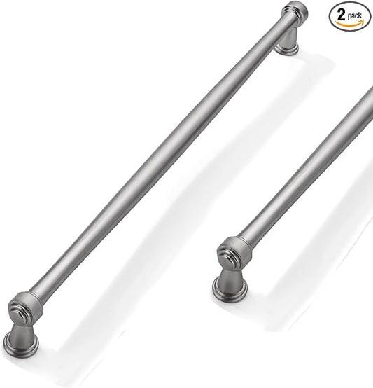 2 Pack 10inch(256mm) Center to Center Brushed Satin Nickel Cabinet Pulls Handles for Cabinets Cupboard Solid Heavy Duty Drawer Handles Dressers Kitchens bedrooms