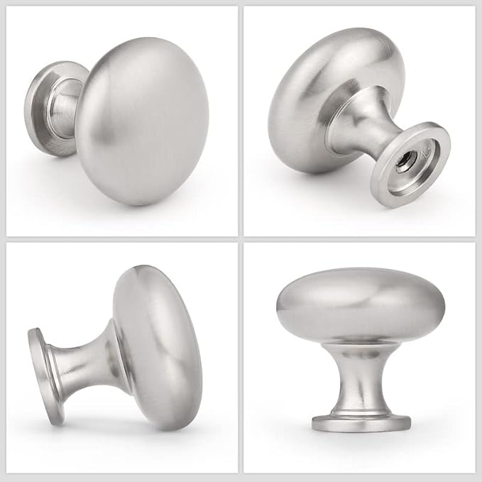 1 Pack Brushed Nickel Cabinet Knobs,Satin Nickel Drawer Knobs Dresser Knobs,Solid Round Kitchen Cabinet Pulls for Dresser Drawers,1-3/16 Inch(29.5mm) Drawer Pulls