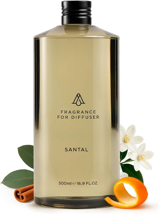 AromaPlan Hotel Scents Santal 16 Fl Oz (473ml), Home Luxury Aroma & Hotel Diffuser Oil- Hotel Diffuser Oil for Aromatherapy- USA Made, Bigger Bottle, Bolder Aroma & Longer Lasting