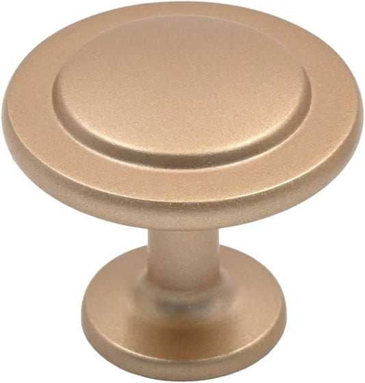 Alzassbg 25 Pack Champagne Copper Cabinet Knobs, 1-1/4 Inch Diameter Round Kitchen Knobs for Cabinets and Drawers AL6012SCG