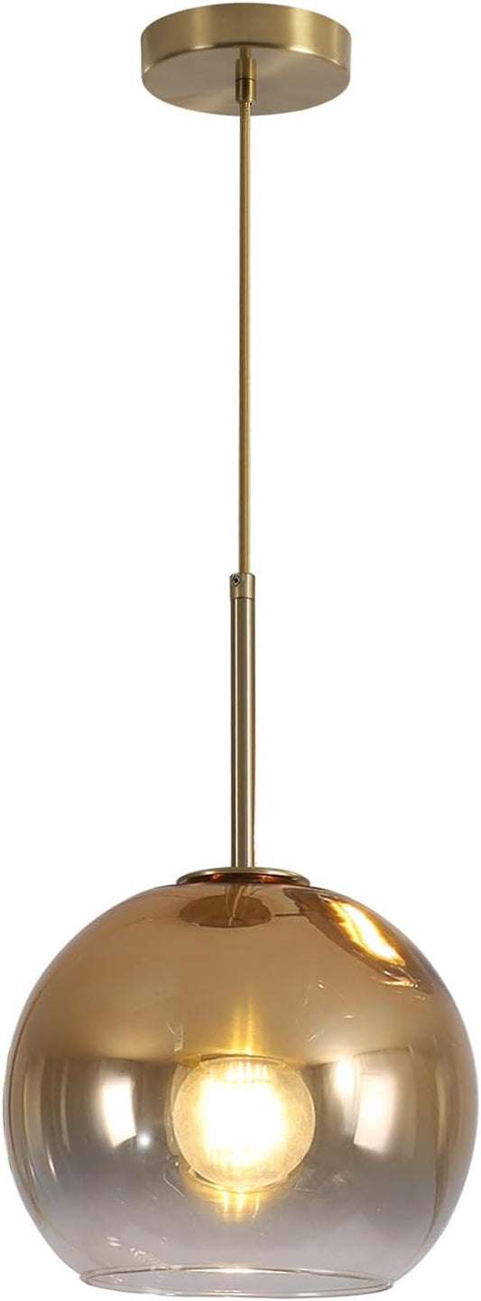 KCO Lighting 1-Light Modern Glass Pendant Lights Large Gold Globe Pendant Light Mid Century Single Pendant Light Kitchen Island Dining Room Lighting Fixtures Ceiling Hanging