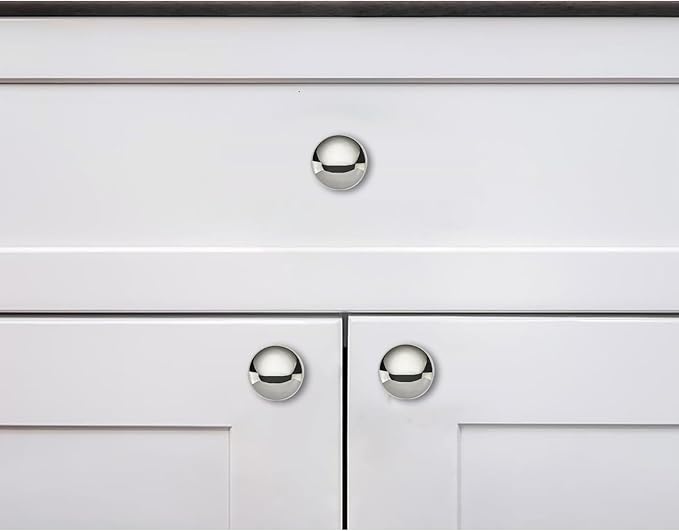 khtumeware 4 Pack 1-1/2 inch Bifold Closet Door Knobs Polished Nickel Cabinet Knobs Made of Zinc Alloy Suitable for Kitchen Cabinets/Bathroom Cabinets/Bedroom Furniture Includes Installation Screws