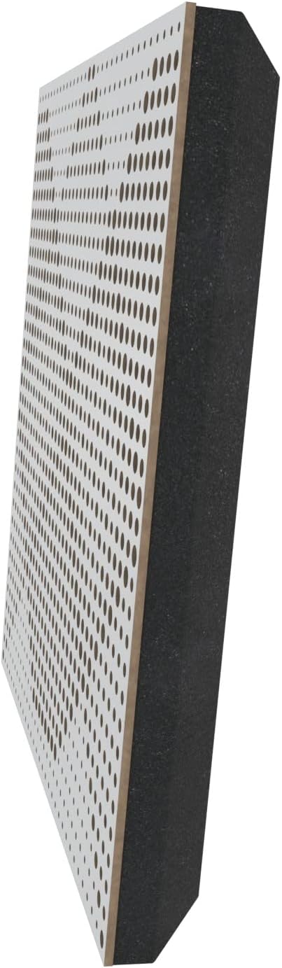 (2 Pack) — Sound Absorption-Diffuse Acoustic Panel «Wilds» | 19.7''x19.7''x2.1" | High Density Foam | Absorption - Diffusion - Reflection - Soundproofing - Insulation | Wood laminated: (White)
