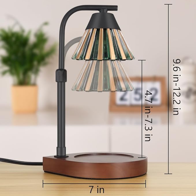 Dimmer Candle Warmer Lamp with Timer, Adjustable Height Farmhouse Electric Wax Melt for Jar Candles, Home Decor Thanksgiving Christmas Day Gifts for Grandma Mom Women (Golden Green)