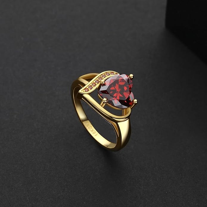 Engagement Rings for Women AAA+ Heart Cubic Zirconia Promise Rings for Her Valentines Day Gifts Womens Rings Black Gold Gothic Rings Promis Ring Wedding Rings Statement Rings for Women