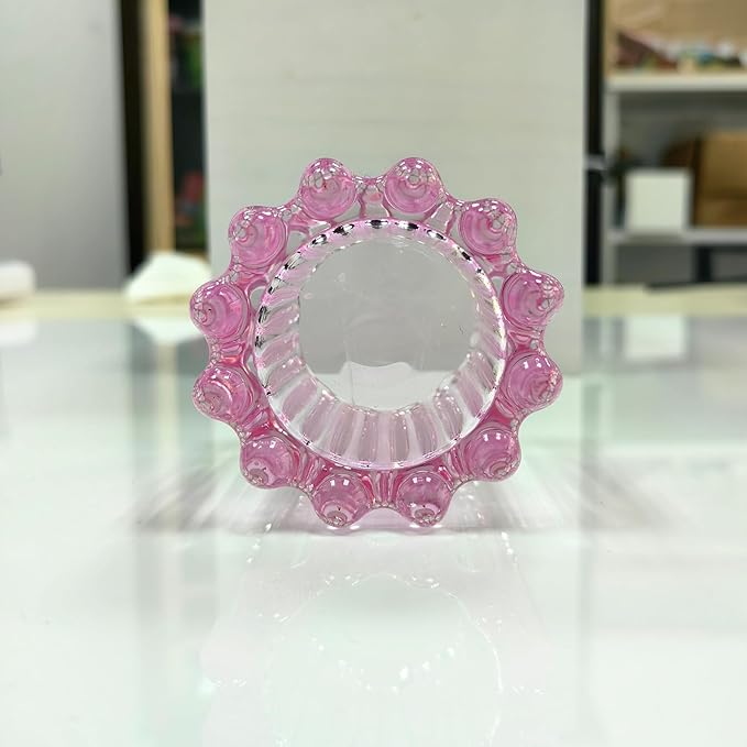 GOLDEAL 24Pcs Pink Glass Votive Candle Holders Tealight Holders Decorative, Tea Candle Holders Bulk,Candlestick for Wedding, Party,Dinner, Home Table Decor.