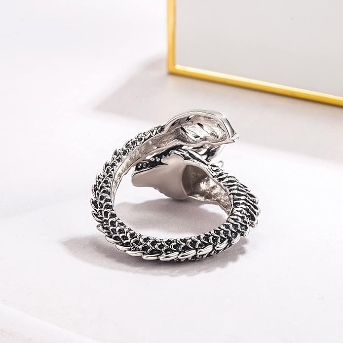 Dankadi Men Vintage Dragon Ring 925 Sterling Silver Open Punk Rings For Women Adjustable Rings Solid Silver Gothic Hip Hop Jewelry Gift