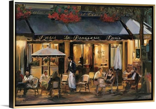 CANVAS ON DEMAND La Brasserie Canvas Wall Art Print by Marilyn Hageman, Traditional, Home Decor, Street Scene, Nature Artwork, 36" x24in